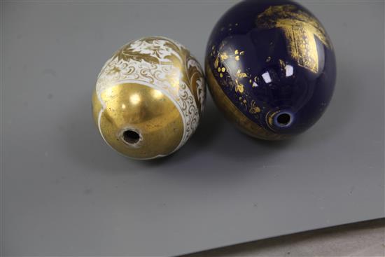 Two Russian porcelain Easter eggs, late 19th/early 20th century,